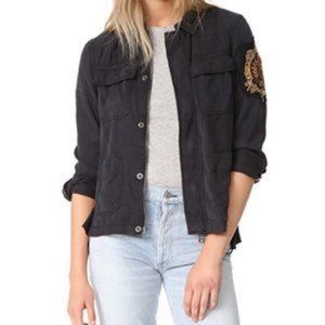 ❣️SOLD❣️Pam & Gela Black Feminist Gangster Embroidered Patch Utility Jacket